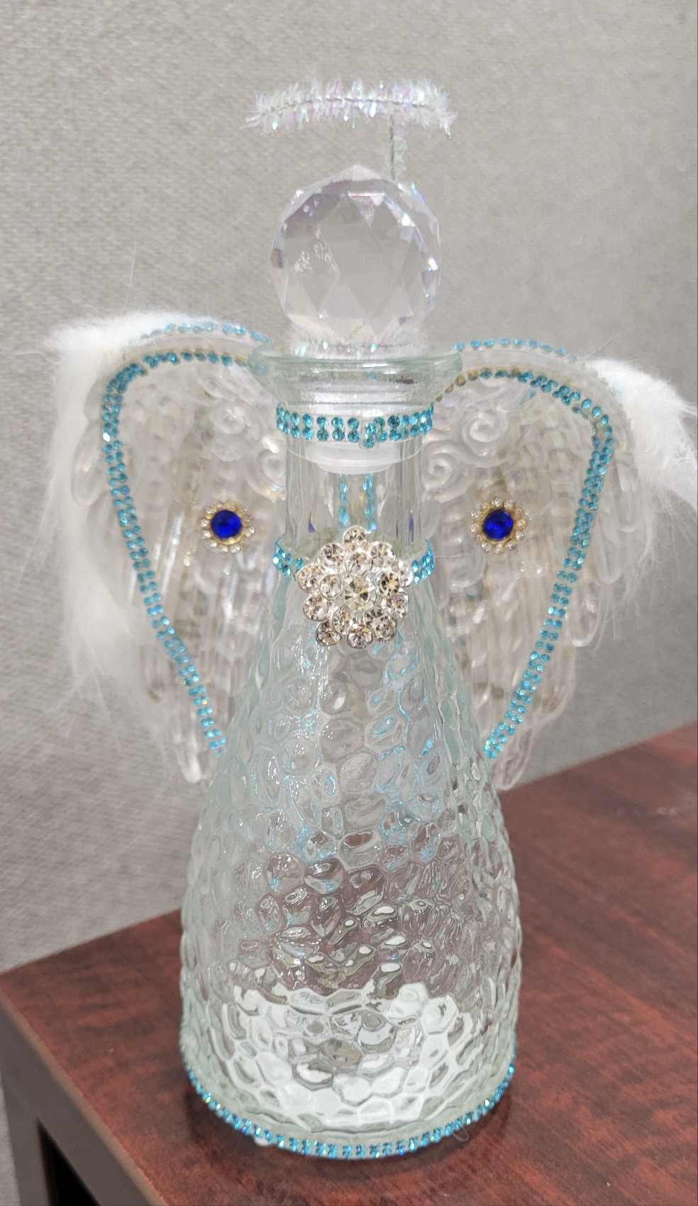 Angel bottle blue rhinestone