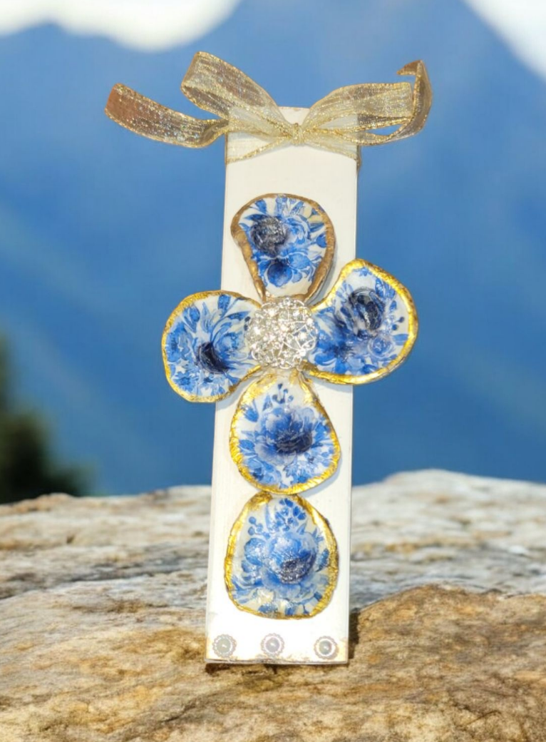 Beautiful Cross made with Oyster shell