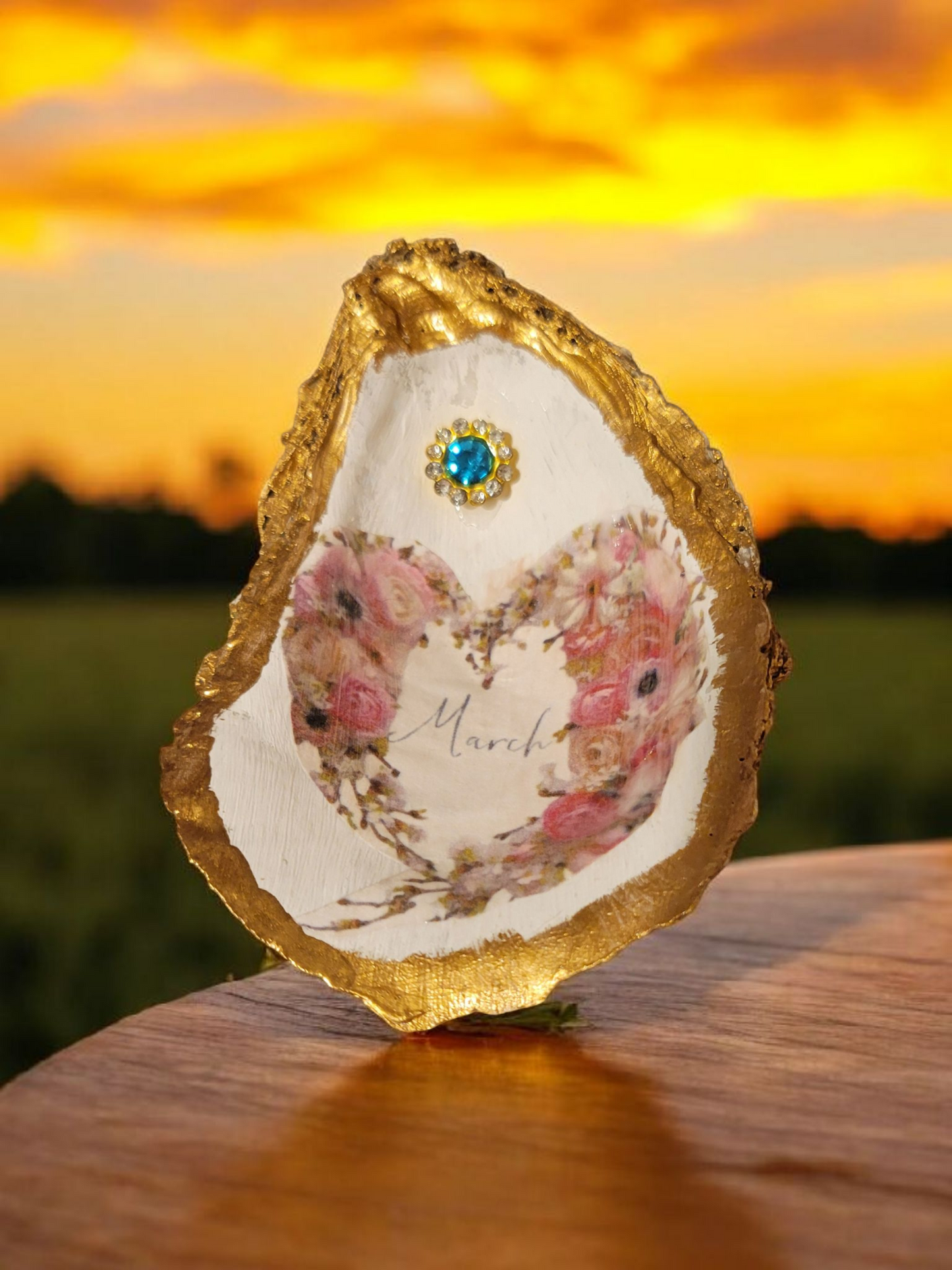 March oyster shell trinket dish