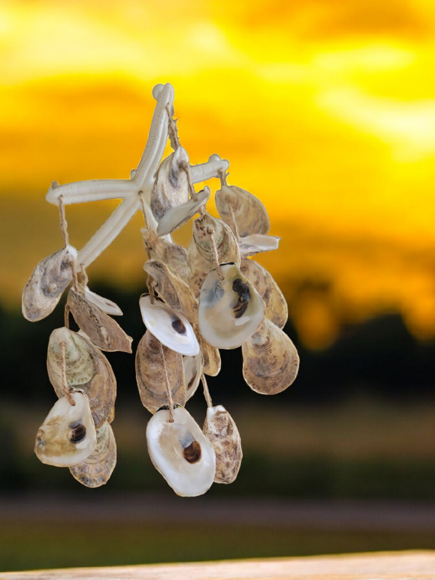 Oyster shell wind chime