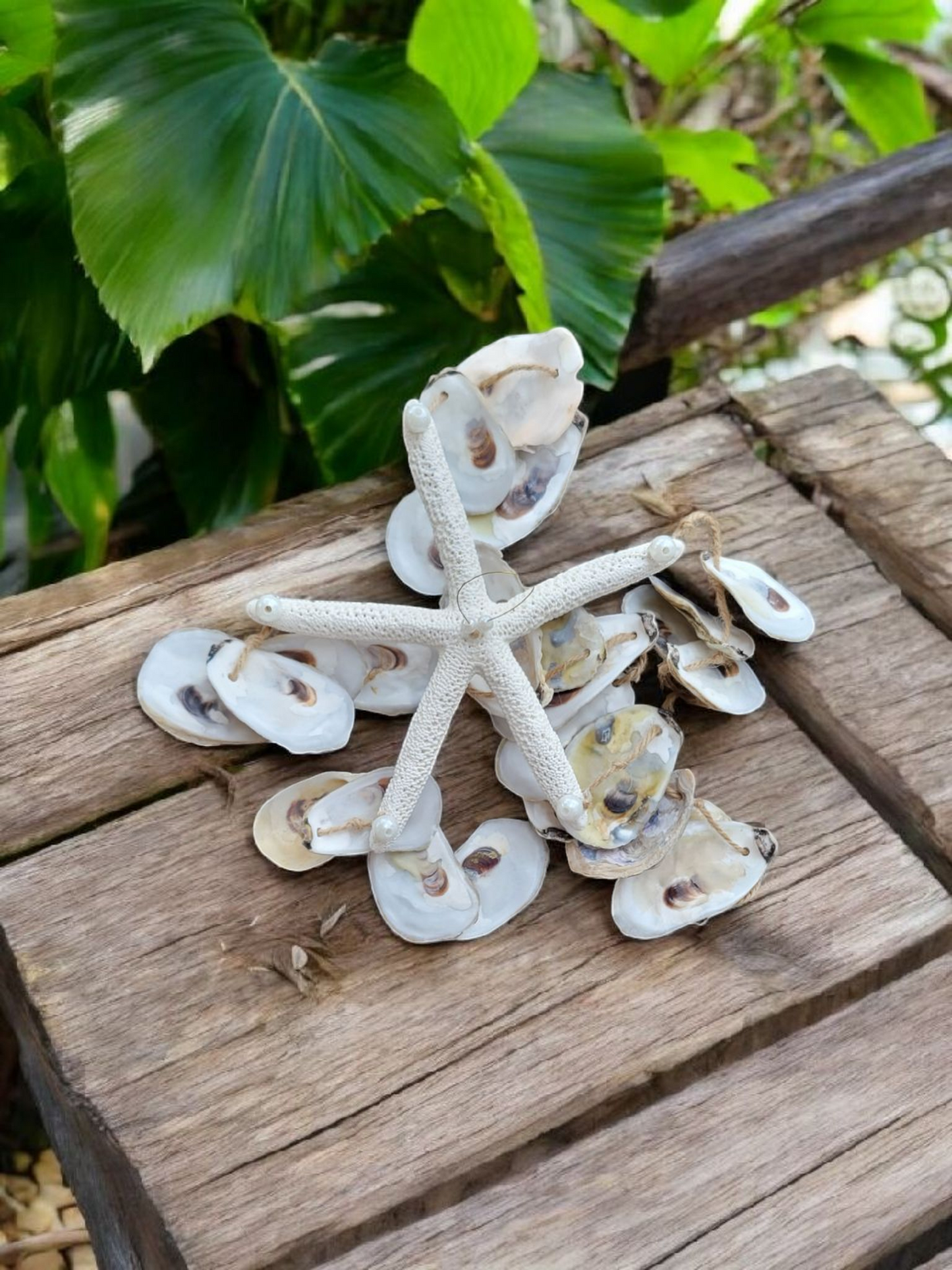 Oyster shell wind chime